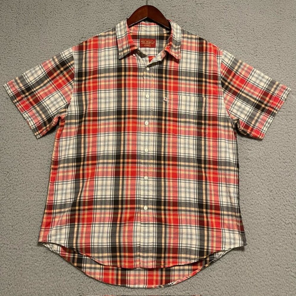 Polo Jean Co Ralph Lauren Mens XL Button Down Shirt RL Flag Plaid Preppy Classic